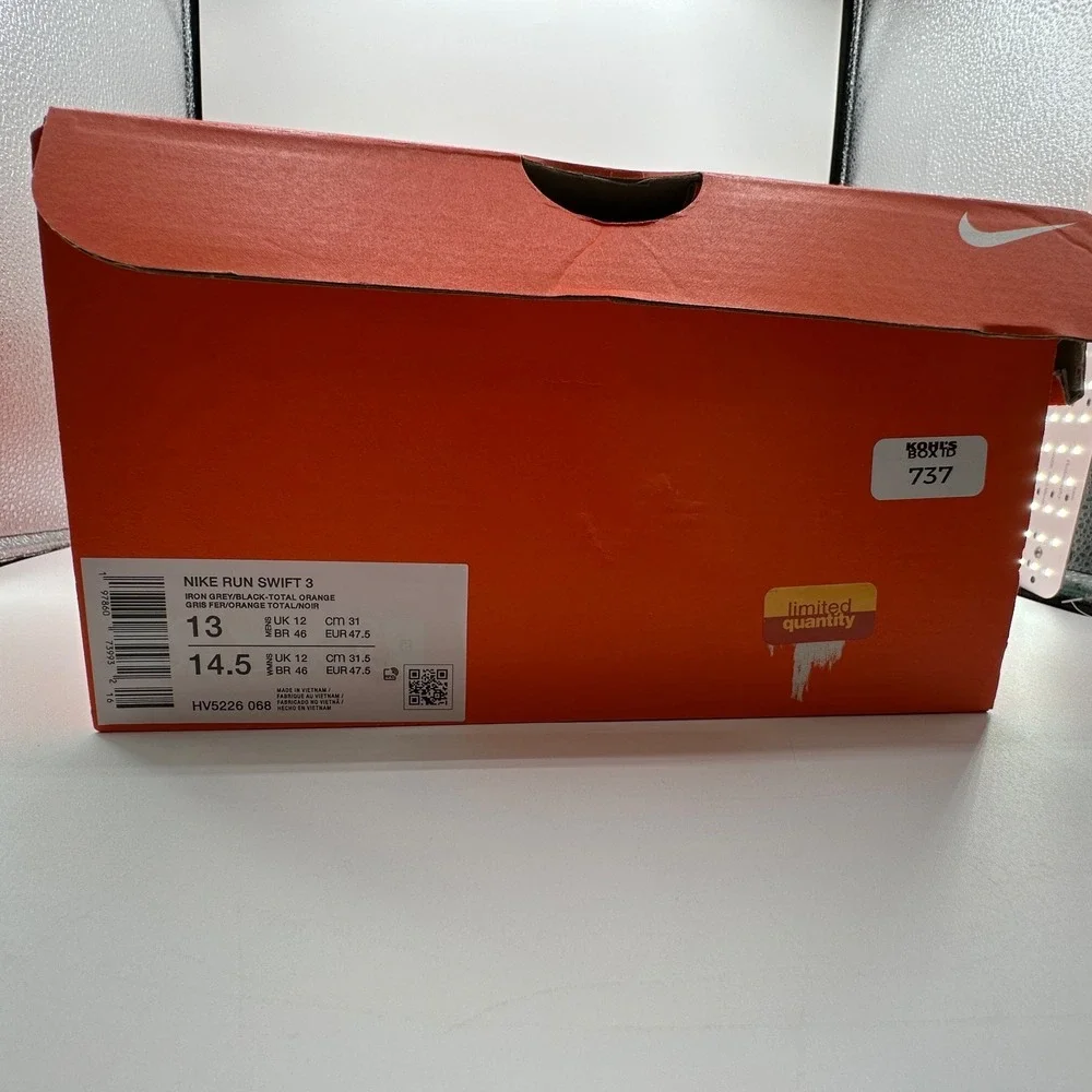 Nike Run Swift 3 Mens Running Shoes Mens 13 Iron‎ Grey-Orange HV5226-068 NEW - Picture 13 of 13